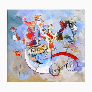 The Circus Show, Whimsical, Oil Painting, 2003