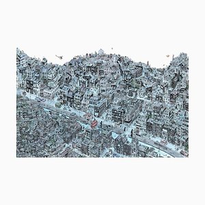 Colosseo Ice, Cityscape, Guillaume Cornet, Hand Colored Colored Screen, 2015