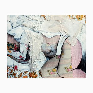Anne Valérie Dupond, Lea 2, Sensual Fabric Painting of Sleeping Woman, 2014