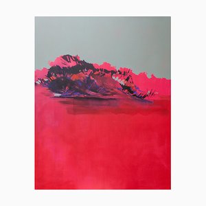 Peinture Contemplo I, Rouge Abstrait et Grande Abstraite, Huile sur Toile, 2013-15