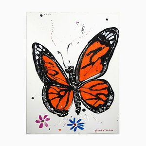 Peinture Psychi 3, Série Soul, Pop Contemporary Monarch Butterfly Painting, 2020