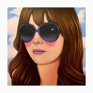 Jeff Chester, 12 ans, Realistic Oil Painting of Woman's Face Wearing Sunglasses, 2017