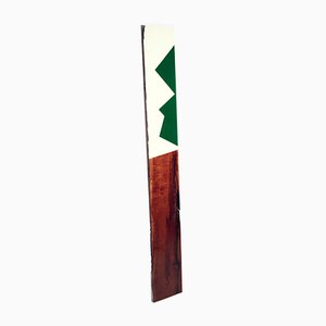 David E. Peterson, Leaner 63, Contemporary Green & White Wooden Wall Sculpture, 2019