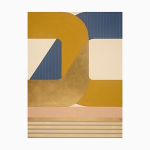 Cambio de paradigma, pintura abstracta geométrica llamativa, paleta brillante, 2019