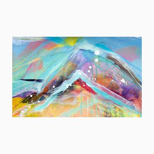Serie Unforgotten # 3, fotografía pintada a mano, paisaje abstracto de colores, 2018