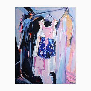 Outing, olio su tela, serie da camera da letto con vestiti, 2019