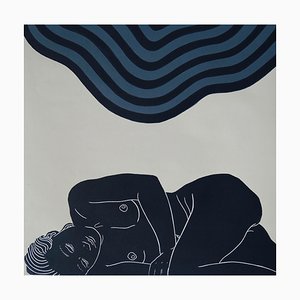 Ilustraciones figurativas de Breath, Sensual Female, Linograbado original, Sin marco, 2018
