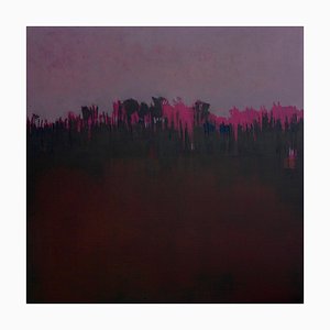 Peinture Amalecer, Peinture de Paysage Abstraite, Lin Couleurs Contemporaines Huile sur Lin, 2016