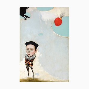 The Last Balloon, Öl auf Leinwand, Pop-Surrealismus Figurative Malerei, W Harlekin, 2017