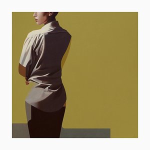 Intact Figurative Realism, Acrylic on Canvas Painting, White Shirt Series, 2008