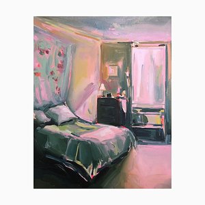Lámpara de dormitorio de interior estilo europeo contemporáneo, óleo sobre lienzo, años 50