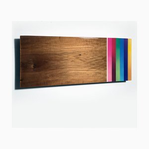 Mini Leaner #7, Contemporary Painted Rainbow Wall Sculpture, 2020