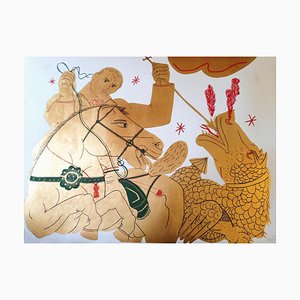 The Rider and the Dragon, Ispirato con materiali color oro e foglia d'oro, 2016