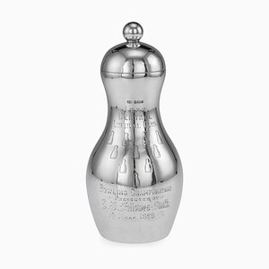 Victorian Solid Silver Bowling Pin Cocktail Shaker, 1890s