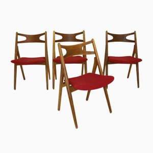 Sedie Sawbuck Ch29 in teak di Hans J. Wegner per Carl Hansen & Son, anni '60, set di 4