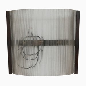 Lámpara de pared francesa Mid-Century de vidrio prismático de Holophane