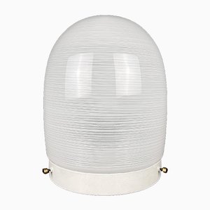 Mid-Century White Glass Ceiling Lamp, Italy, 1970s