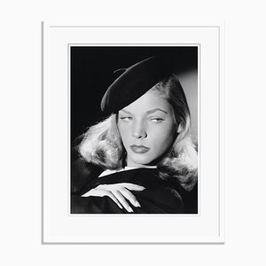 Lauren Bacall Archivdruck in Weiß