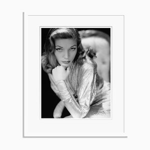 Lauren Bacall Archivdruck in Weiß
