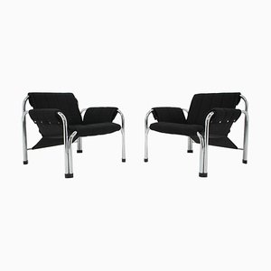 Chrome Armchairs by Viliam Chlebo, Czechoslovakia, 1980s, Set of 2