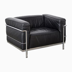Black Lc3 Lounge Chair by Le Corbusier for Cassina