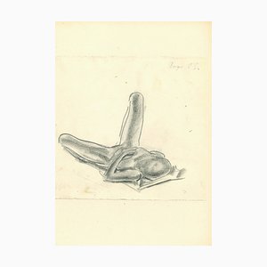 Emmanuel Gondouin, Woman at Rest, Carboncillo dibujo original, años 30