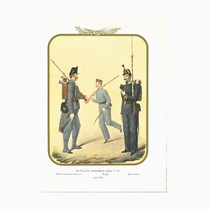Lithographie d'Antonio Zezon, Quatrième Royal Guard Shooters Battalion, 1856