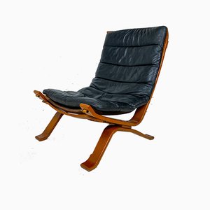 Danish Leather Lounge Chair by Bramin, 1960s