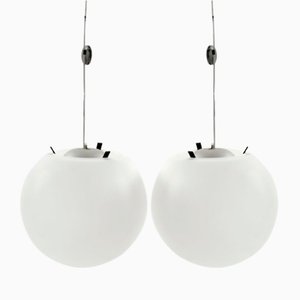 Taa Height-Adjustable Opal Glass Ball Pendant Lamps by Tobias Grau, Set of 2