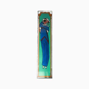 Beflecktes Jugendstil Fensterglas von Covina, 1930er