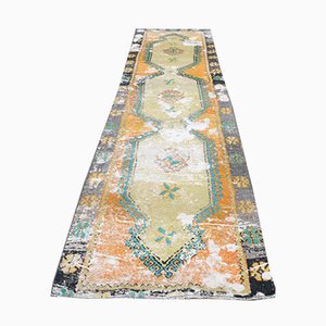 Tapis de Couloir Vintage en Laine Orange, Turquie