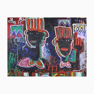 Wise Up We All From Africa, Large Neo-Expressionist Painting, 2019