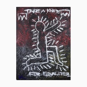 Take a Kneel for Equalitee, Pintura al óleo figurativa contemporánea, 2020