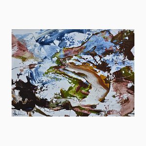 Debajo de Beinn Dearg, paisaje escocés abstracto contemporáneo de James Hawkins, 1994