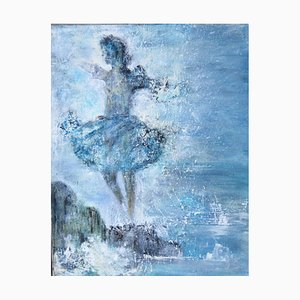 Danza del océano, pintura al óleo figurativa contemporánea, 2018