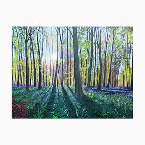 Morning Bluebells, Contemporary Landscape Painting