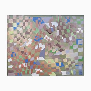 Pintura al óleo sobre tablero, abstracto número 5, 2019