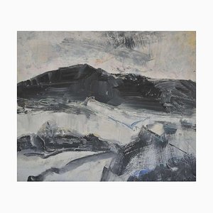 Abstract Expressionist Contemporary Landscape in Black & White