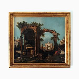 Copia de Capriccio with Ruins de Canaletto, óleo sobre lienzo, 2018