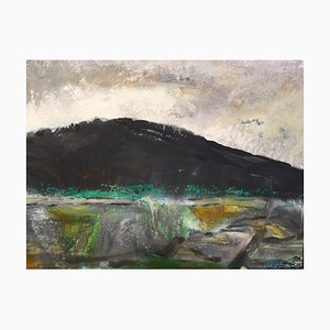Montagna nera, paesaggio espressionista astratto di Peter Rossiter, 2017