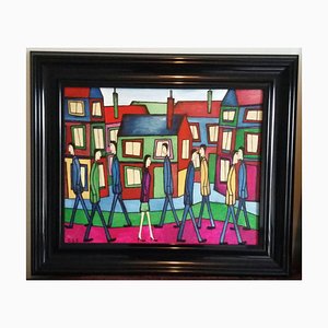 Christopher Barrow, Strolling Along, 2016, Oil on Board, Framed