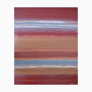Tierra roja, pintura abstracta contemporánea, años 90