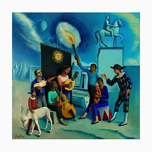 Harlequin, Contemporary Figuratives Ölgemälde, 2018