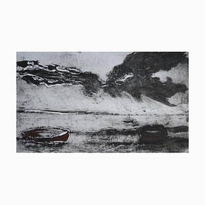 Aguafuerte Mounts Bay, monocromo, edición limitada contemporánea, 2015