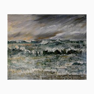 Tempest : A Contemporary Seascape Oil on Canvas, Contemporary, 2019