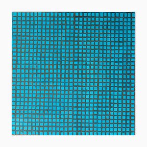 Turquoise et Bronze, Peinture à l'Huile Abstraite Contemporaine