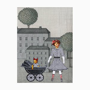 Joanna Wiszniewska Domańska, Ciudad de papel - Chica con cochecito, 2017