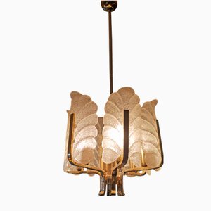 Brass Ceiling Lamp by Carl Fagerlund and Orrefors for JBS, 1960s