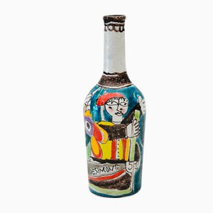 Italian Ceramic Bottle by De Simone, 1950