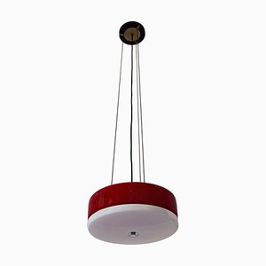 Ceiling Lamp in Red and White, 1950s